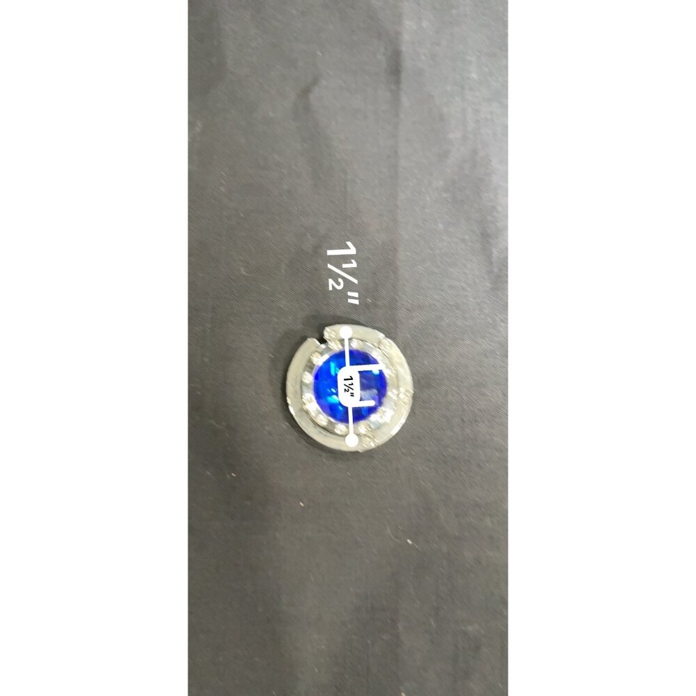 Silver Foldable Purse Hook With Blue Gem & Rhinestones - Picture 9 of 10